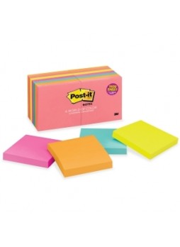 Post-it 654-14AN Cape Town Notes, Repositionable, 3" x 3", Assorted colors, pack of 14